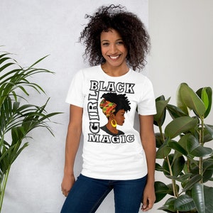 Chemise magique fille noire mélanine tshirt kente chemise afro fille chemise noire reine tshirt femme noire chemise noire fierté noir excellence