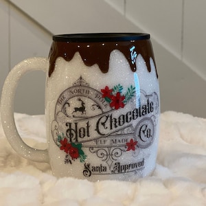 Sparkly Hot Chocolate Christmas Mug | Custom Glitter | Hot Cocoa Mug