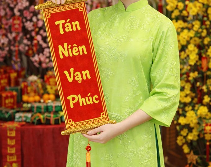 Green Modernized Embroidered Loose-fitting Ao Dai, Ao Dai Viet Nam Cach Tan Dang Suong Cao Cap, Áo Dài Suông việt nam cao cấp