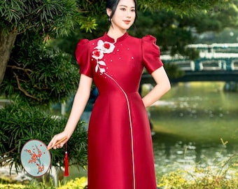 Luxurious Modernized Ao Dai Ao Dai Cach Tan  Beautiful Hand-made Modernized Vietnamese Ao Dai