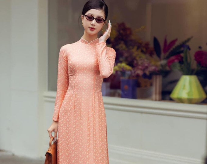 Beautiful Brocade Vietnamese Ao dai for women