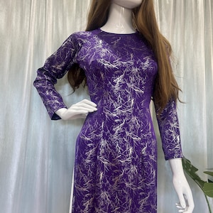 Paarse handgemaakte Ao Dai, Ao Dai Viet Nam Cao Cap, Áo Dài việt nam cao cấp
