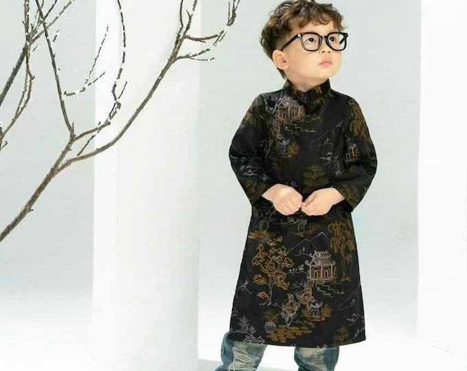 Made to order Embroidered Ao dai for boys, Boys' Ao Dai, Áo Dài Cho Bé Trai