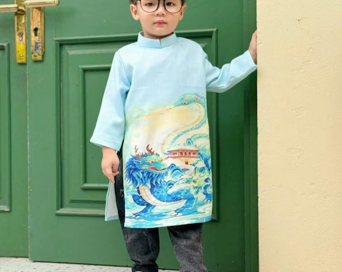 Beautiful Vietnamese Ao Dai for Boys, Children's Ao Dai, Ao dai for Boys, Boy's Ao Dai, Ao Dai Be Trai, Boys Ao Dai