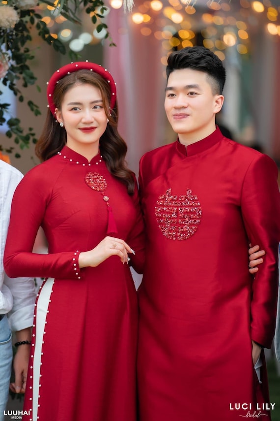 Red Wedding Ao Dai Vietnamese Ao Dai for Bride and Groom Etsy Australia