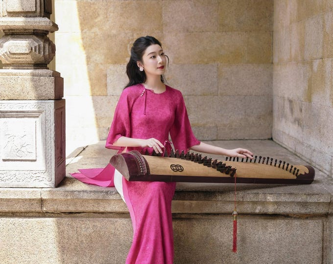 Modernized Handmade  Ao Dai, Ao Dai Viet Nam mau Suong cao Cap, Áo Dài Dáng Suông việt nam cao cấp