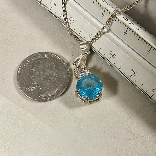 Radiant Blue Topaz buy and Crystal Necklace