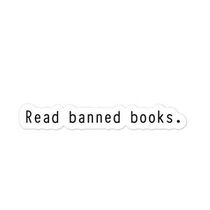 Lee libros prohibidos. Adhesivo de vinilo. Adhesivo de regalo. Adhesivo.