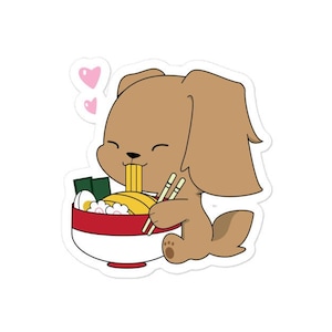 Mochi Ramen. Goldendoodle. Krabbel. Leuk. Leuke stickers. Stickers. Sticker.