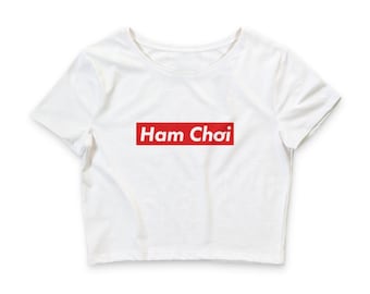 Top corto Ham Choi. Camiseta de verano. Camiseta corta para mujer. Conjunto para fiestas rave. Vietnam.