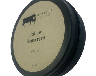 Mineral Sunscreen/Grass Fed Tallow /Zinc/Natural/Safe for everyone/Babies/Children/Sensitive skin/Self-care gift/Gluten free/NO chemicals