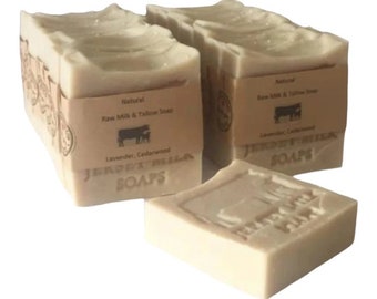 Self-care Gift, Local made, Raw Cow Milk, Beef Tallow SOAP, Old Fashioned Unscented Hypo-Allergenic Soap Bar Nourish, Moisturize Face & Body