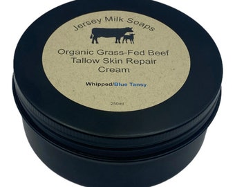 TALLOW BALM ORGANIC 250 ml Grass Fed/Whipped/Tallow Skin Cream/Grass Fed Tallow/Eczema Cream/Rosacea Cream/Animal Fat Moisturize Gluten Free