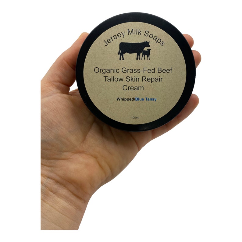 Whipped TALLOW Cream GRASS-FED No Additives & Fluffy Glass Jar Lotion, Moisturizer, Skincare, Safe for Newborn Baby, Body Butter image 6