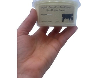 TALLOW BALM ORGANIC 200 ml Grass Fed/Whipped/Tallow Skin Cream/Grass Fed Tallow/Eczema Cream/Rosacea/Animal Fat Moisturizer/Best Skin Care