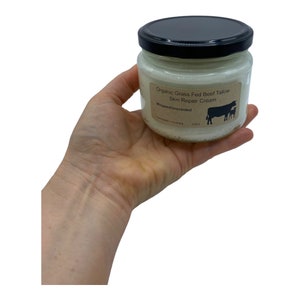 Whipped TALLOW Cream GRASS-FED No Additives & Fluffy Glass Jar Lotion, Moisturizer, Skincare, Safe for Newborn Baby, Body Butter image 2