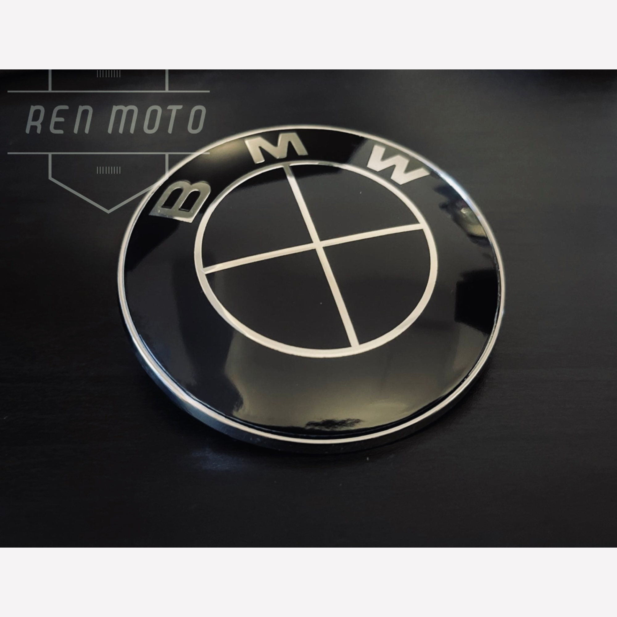 BMW emblem decal cover set black - HPoskam engineering
