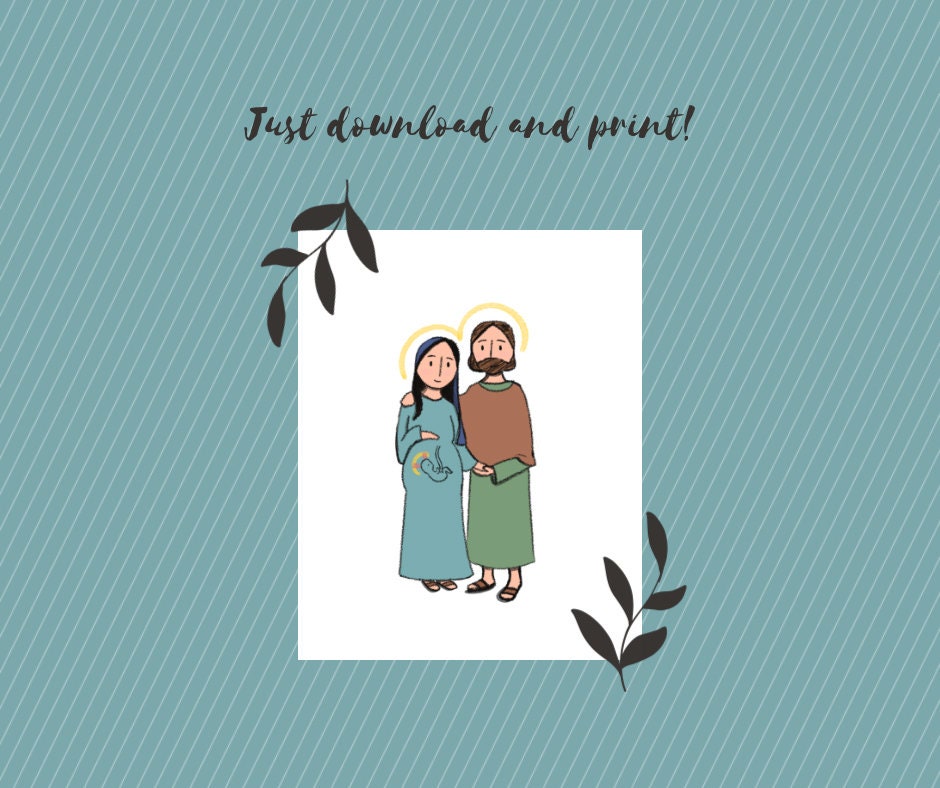 Simple Holy Family Digital Print | Simple Catholic Art | Pro Life Art ...