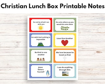 Christelijke lunchbox afdrukbare notitiekaarten, afdrukbare lunchboxnotities voor kinderen, lunchboxbrieven, aanmoedigingskaarten, liefdesbrief van ouders