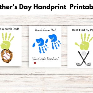 Stampabile a mano per la festa del papà, artigianato per bambini, ricordi della festa del papà, regalo d'arte per papà, biglietto ricordo personalizzato fai-da-te per papà