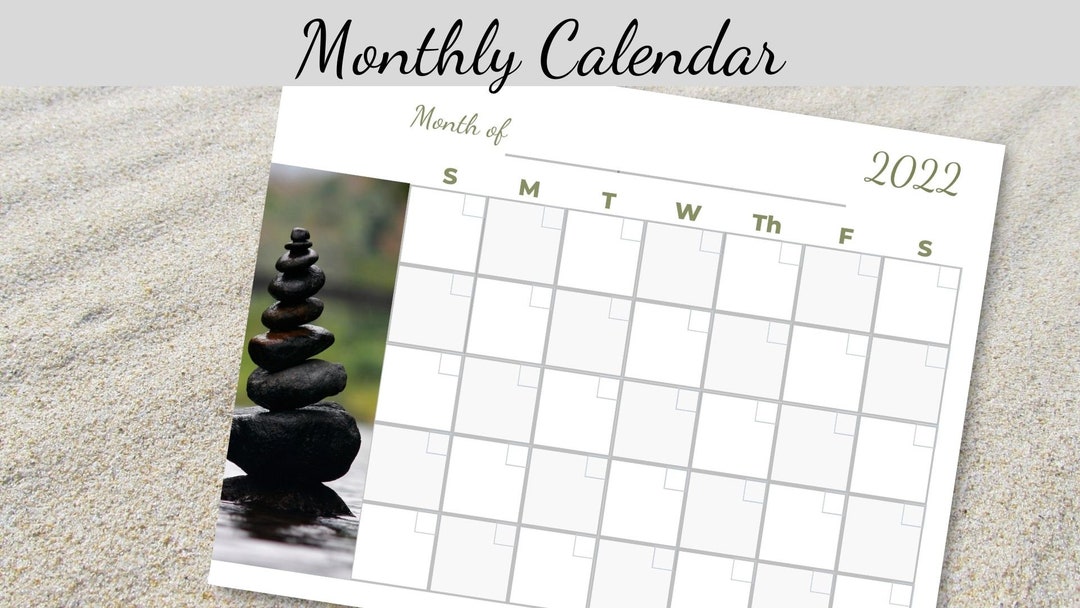 Monthly Printable Calendar - Etsy