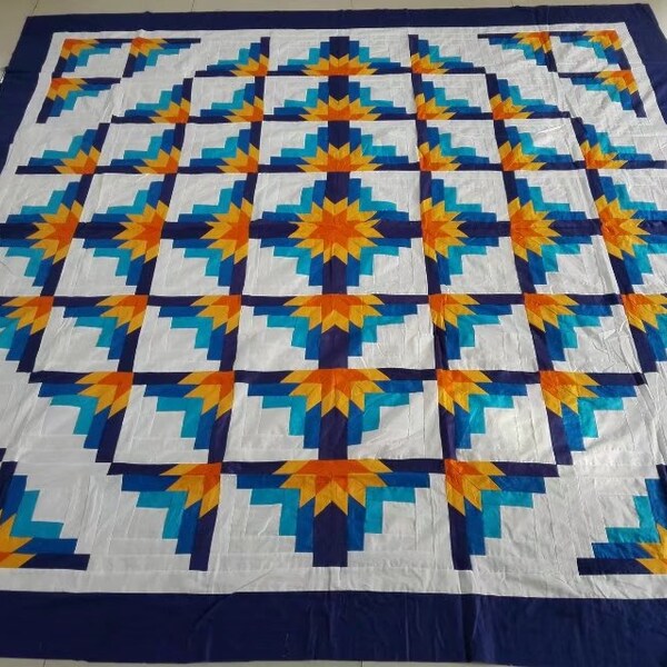 Handmade Log Cabin Quilt Etsy