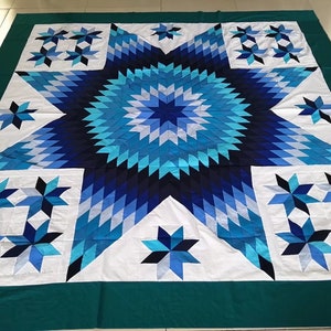 Queen size Star quilt top#157A