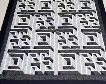 Machine Pieced Lybrinth  Quilt Top #Lj-002