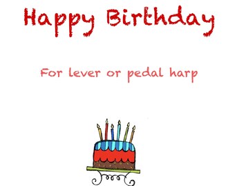 Happy Birthday for Harp Etsy