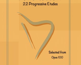 Burgmuller 22 Estudios progresivos Opus 100 Editado para arpa sola