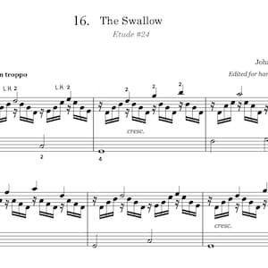 Burgmuller The Swallow for Harp Solo