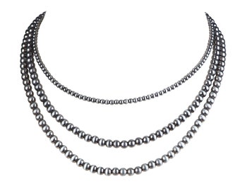 Gioielli occidentali Collana di perle Navajo per donne Collane a strati di perle turchesi lunghe Boho fatte a mano per cowgirl