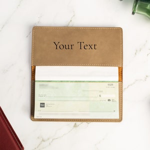 Personalized Checkbook Cover, Leather Checkbook Cover, Slim Checkbook Cover, Checkbook Wallet, Office Gifts, Custom Checkbook Cover