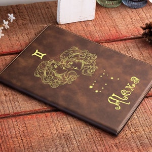 Custom Zodiac Sign Portfolio, Zodiac Gifts For Her, Scorpio Zodiac Gift, Astrology Journal, Zodiac Sign Portfolio, Engraved Portfolio