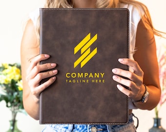Business Logo Portfolio, Personalized Leather Business Padfolio, Small Business Gift, Corporate Portfolio, Office Gifts, Corporate Gift