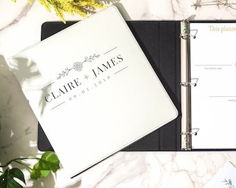 Custom Wedding Planner Binder, 3-Ring Binder Wedding Planner, Wedding Planner Books, Leather Binder 3-Ring, Wedding Planner Gift, Checklist