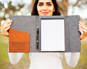 Portafolio personalizado, Portafolio de lienzo de cuero, Portafolio de diario personalizado, Portafolio de negocios personalizado, Bloc de notas personalizado, Regalo de negocios