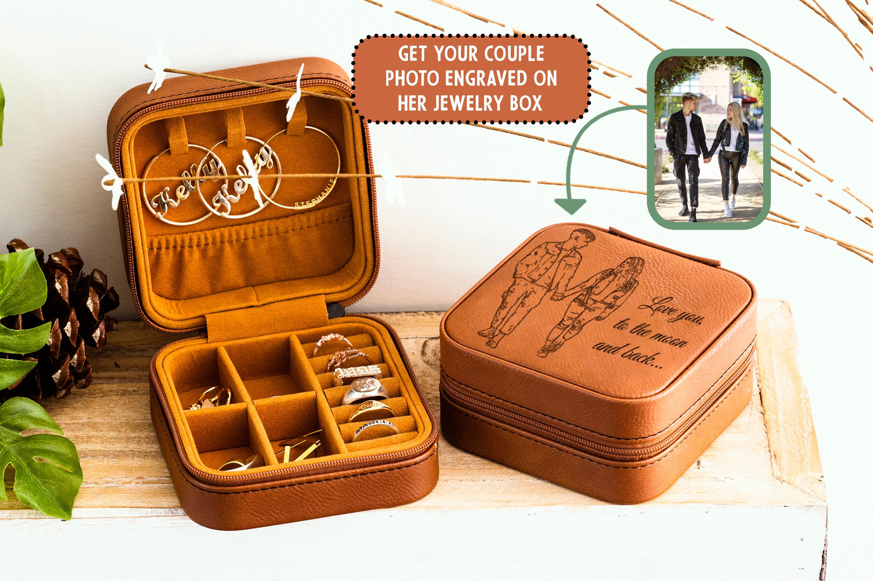 Etsy Custom Engraved Jewelry Box - Valentines day gifts for her
