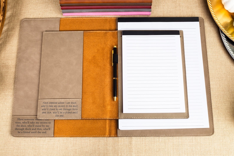 Personalized Leather Padfolio Custom Leather Portfolio Etsy