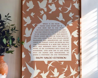Inspirational Wall Art, Ralph Waldo Emerson, Write it On Your Heart, Literature Poem Print, Religious Gift, Motivational Quote Wall Art