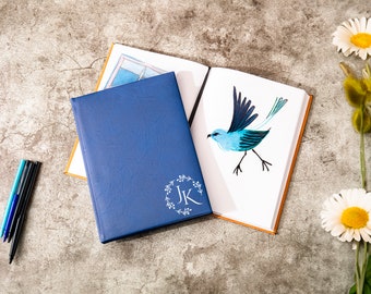 Custom Leather Sketchbook, Personalized Journal, Engrave Blank Notebook, Mother's Day Gift, Gift For Her, Artist Sketchbook, Unlined Journal