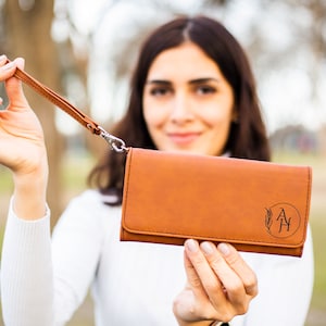 Regalo del día de la madre, billetera de cuero para mujer, billetera de mujer personalizada, billetera de cuero personalizada, billetera grabada, billetera para ella, regalo para mamá
