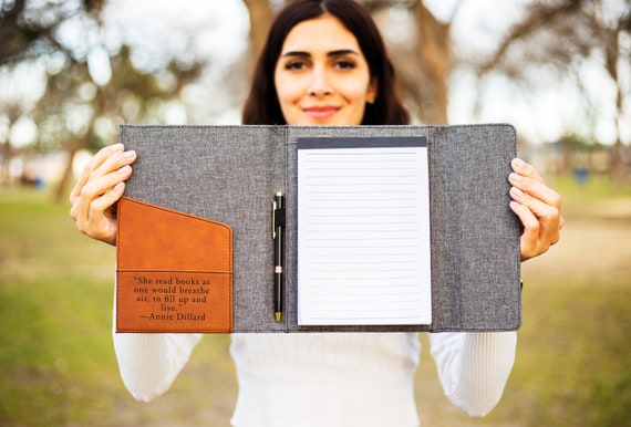 Personalized Portfolio, Leather Canvas Portfolio, Custom Journal Portfolio, Custom Business Portfolio, Personalized Notepad, Business Gift