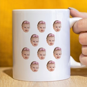 Custom Baby Face Mug, 11oz or 15oz Mug, Mother&#39;s Day Gift, Grandparents Gift, Mug With Baby Picture, Ceramic Cup, Baby Face Pattern Mug