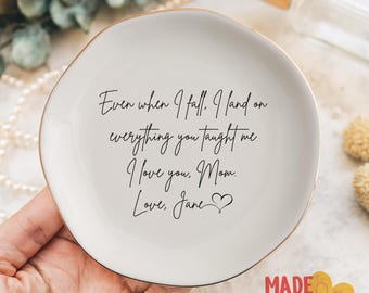 Personalized Ceramic Ring Dish, Mother's Day Gift, Jewelry Storage