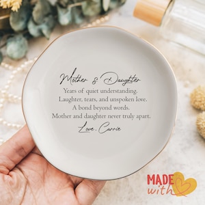 Personalized Mother and Daughter Ring Dish, Jewelry Dish, Mother&#39;s Day Gift, Mother of The Bride Gift, Mother Wedding Gift, Ring Dish
