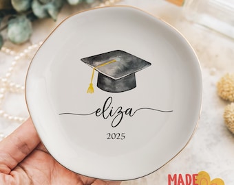 Custom College Graduation Ring Dish, Custom Ring Holder, College Graduation, Gift for Friend, Girl Graduation Gift, Gift for Bestie