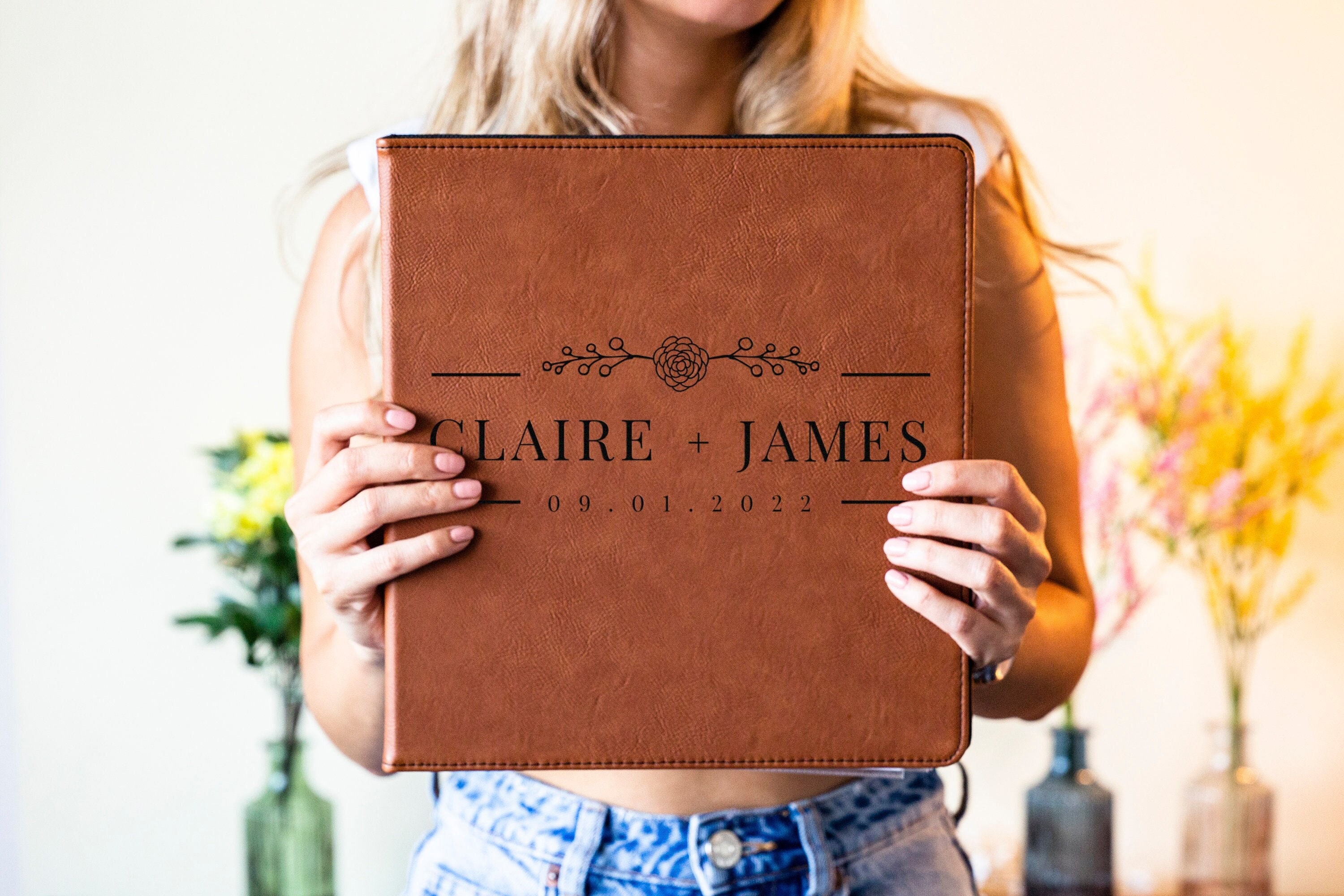 Personalized Wedding Planner, 3-Ring Binder Wedding Planner, Custom Wedding Planner, Leather Binder 3-Ring, Leather Binder Cover Planner