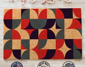 Geometric Doormat, Welcome Mat, Closing Gift, Housewarming Gift, Porch Decor, Abstract Home Decor, Entrance Mat, Modern Welcome Mat