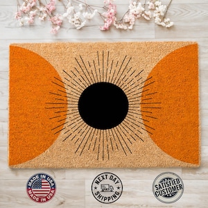 Modern Welcome Mat,  Housewarming Gift, Mid Century Doormat, Unique Doormat, Gift For Neighbor, Coir Mat, Porch Decoration, Front Door Mat